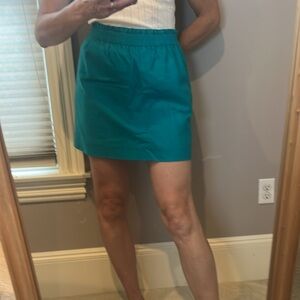 J. Crew Teal Linen Mini Skirt